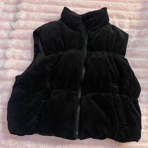 Black Corduroy Puffer Vest